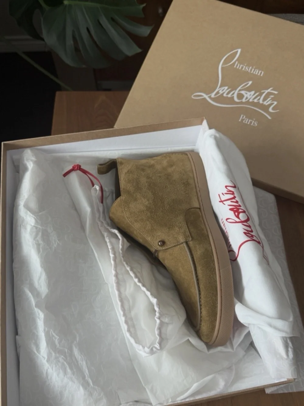 NIB Christian Louboutin Chambeliss sz 43/10 Desert Flat Suede Boots Bronzo NEW
